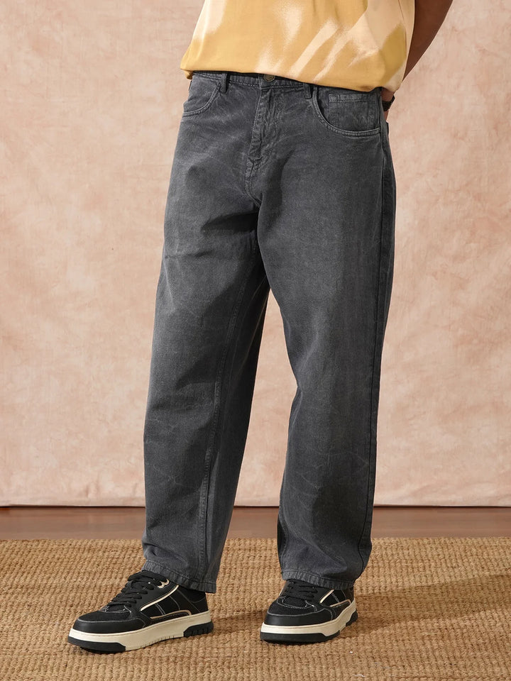 Washed Loose Fit Jeans | Grey