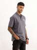 Comfort Fit Embroidery Patch Detail Polo T-Shirt | Grey
