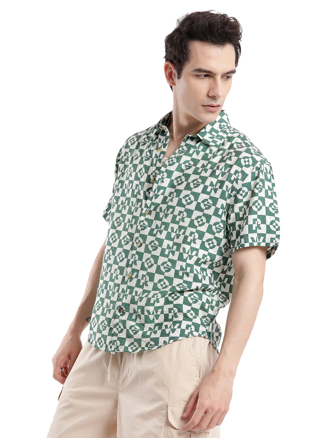 Green Abstract AOP Shirt