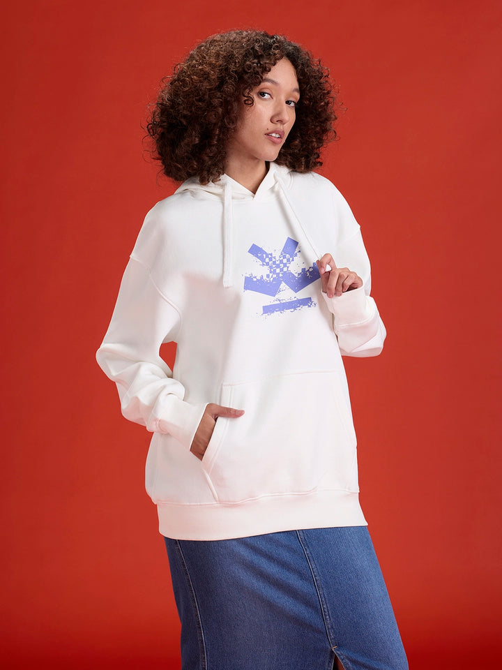 Men's Casual Branded Oversized Fit Sweatshirt | White