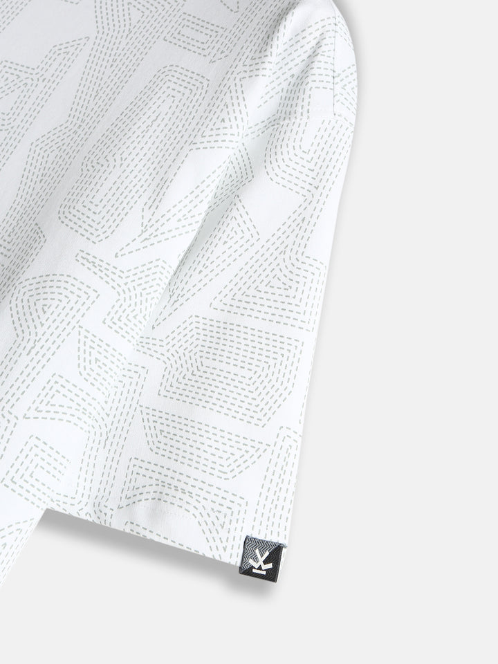 Tonal AOP Oversized T-Shirt | White