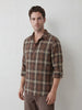 Classic Slim Fit Checkered Shirt | Brown