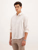 Comfort Fit Cut & Sew Checkered Shirt | Off White