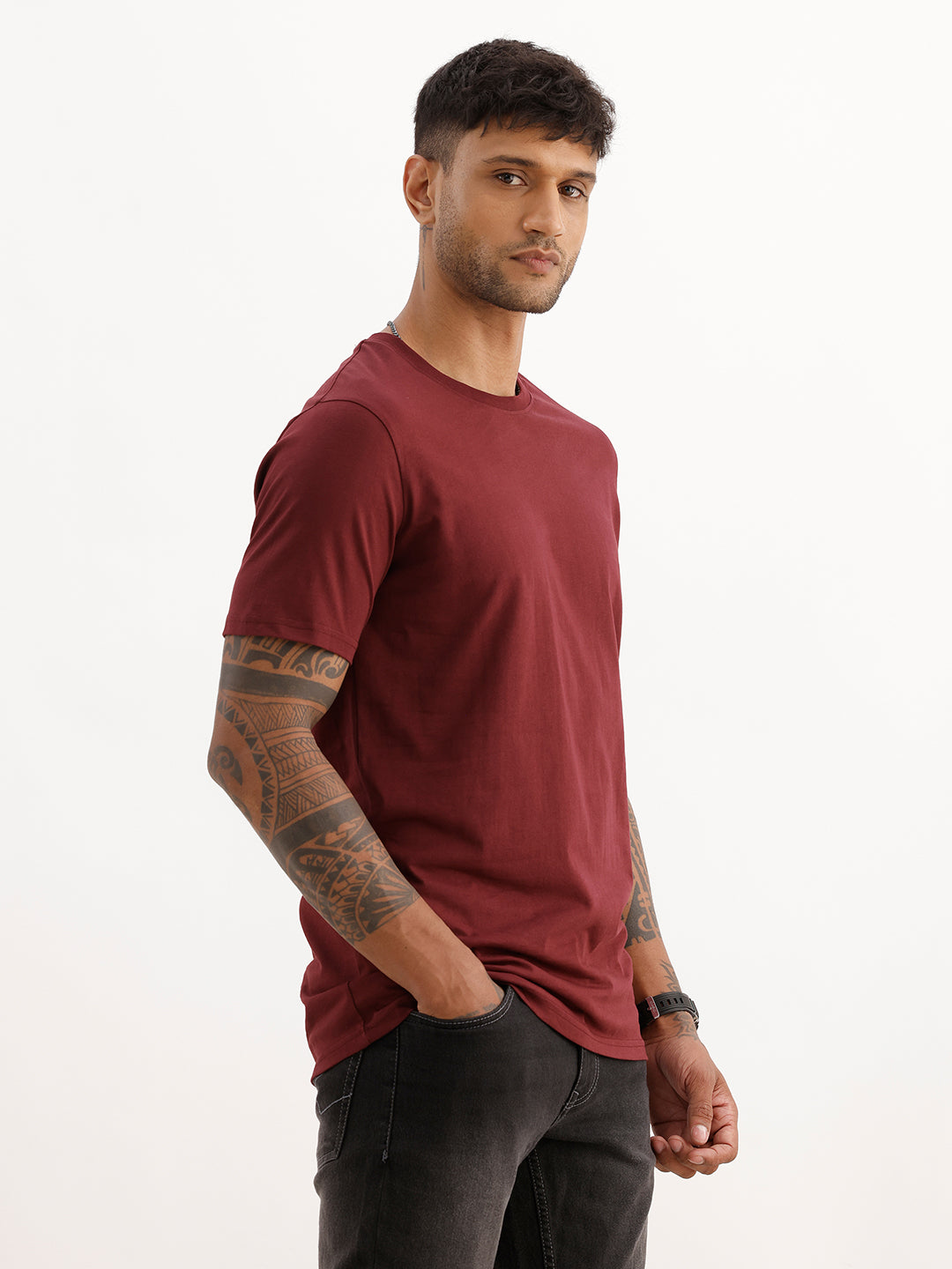 Core Basics Slim Fit T-Shirt | Maroon