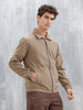 Men's Neutral-Tone Casual Zip Jacket | Beige