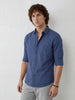 Solid Regular Fit Full Sleeve Shirt | Blue