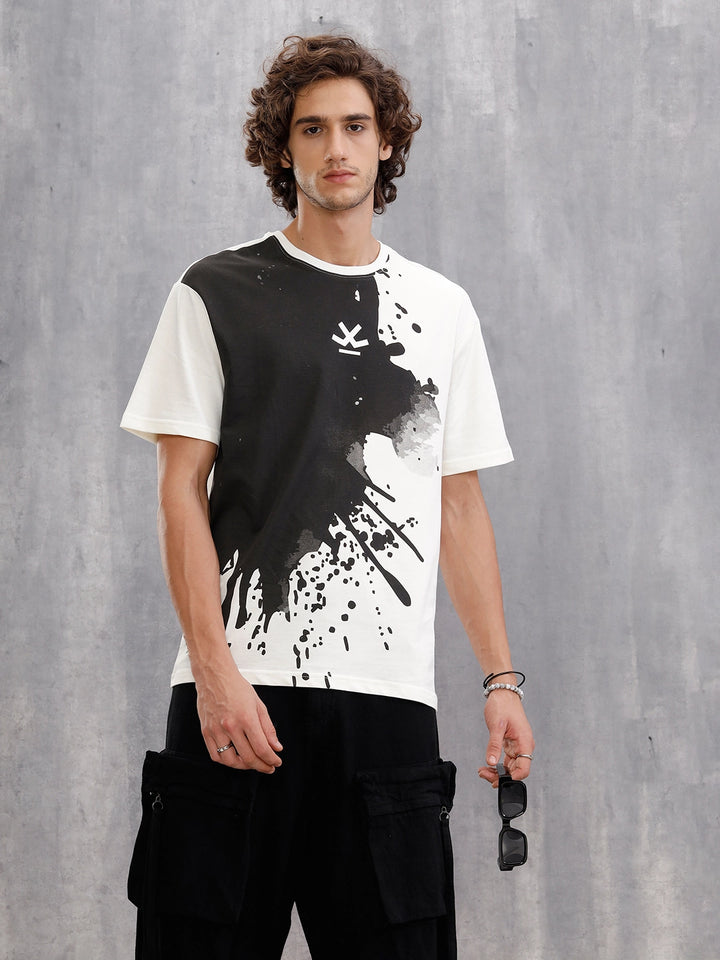 Placement Print Oversized Fit T-Shirt | Off White