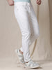 Solid White Tapered Jeans