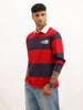 Comfort Fit Full Sleeve Striped Polo T-Shirt | Red