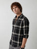 Slim Fit Checkered Shirt | Black