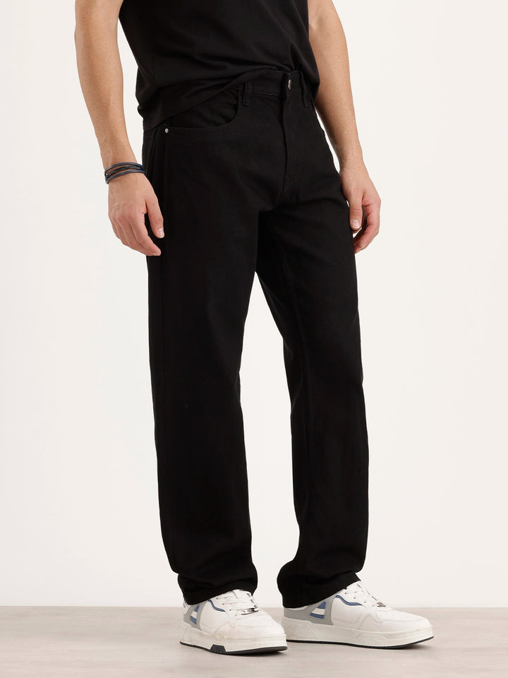 Solid Anti Fit Denim Jeans | Black