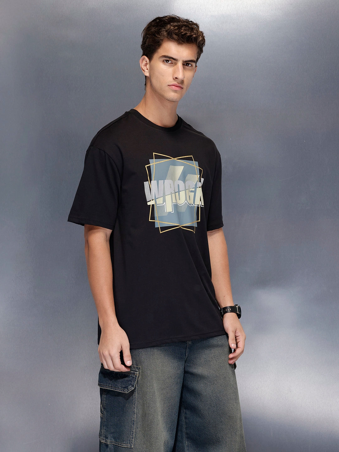 Oversized graphic T-shirt | Black