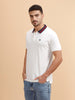 Contrast Details Regular Fit Polo T-Shirt | White