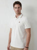 Solid Tipping Collar Polo T-Shirt | White