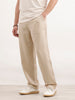 Loose Fit Linen Blend Trouser  | Khaki