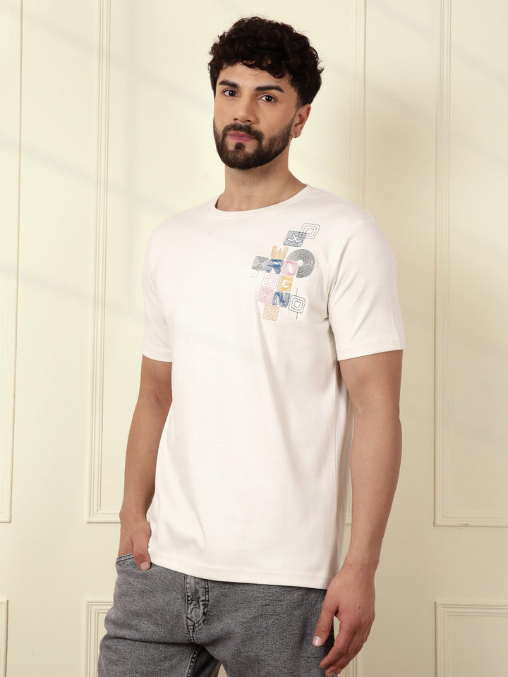 Embroidered Slim Fit T-Shirt | Off White