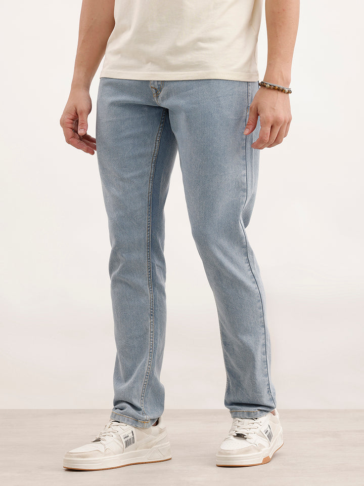 Solid Slim Fit Denim Jeans  | Light Blue