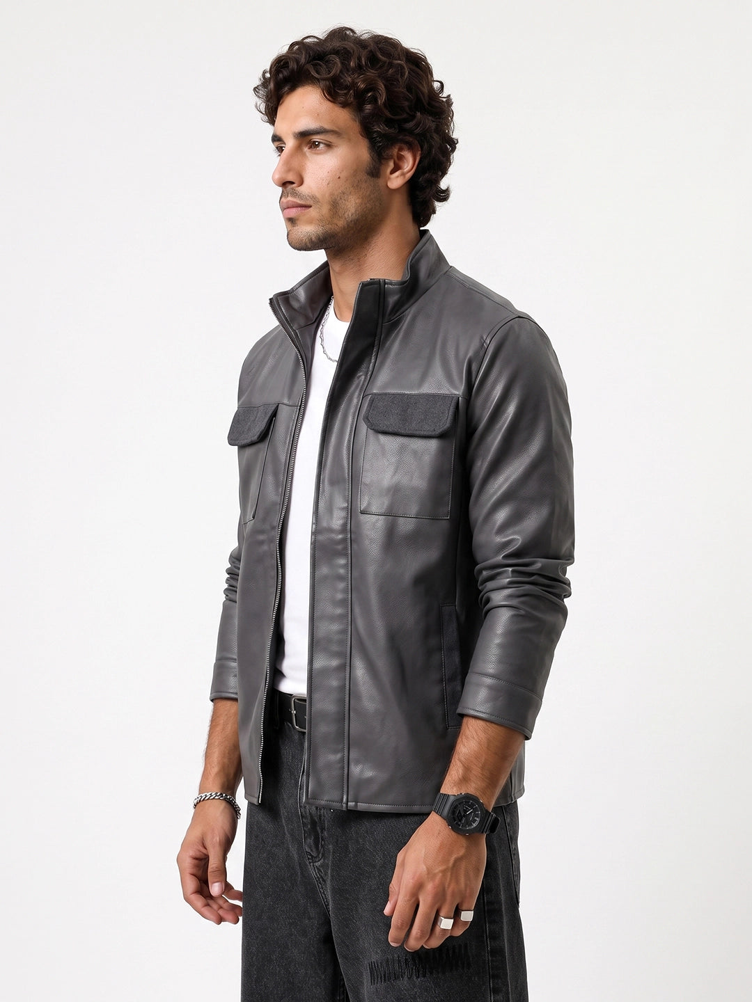 Classic Regular Fit Double Pocket Jacket | Grey | WTJK6403M