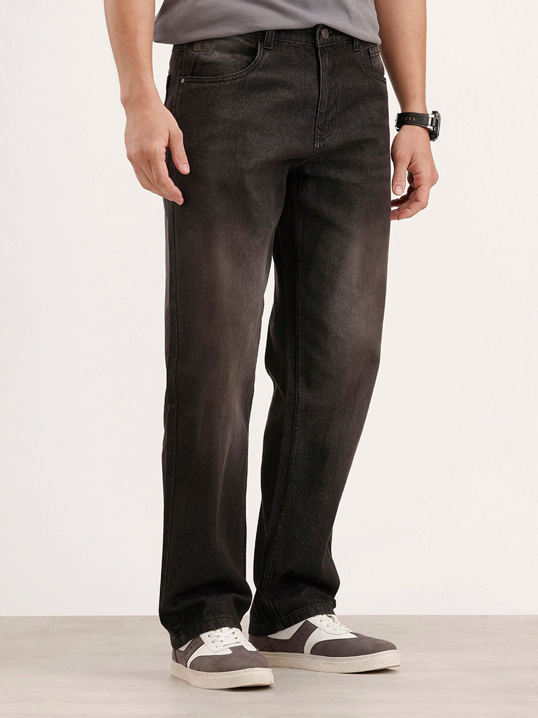 Anti Fit Faded Denim Jeans | Black