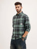 Comfort Fit Double Pocket Checkered Shirt | Green