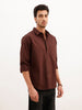 Solid Regular Fit Full Sleeve Shirt | Brown | WWSH9158F