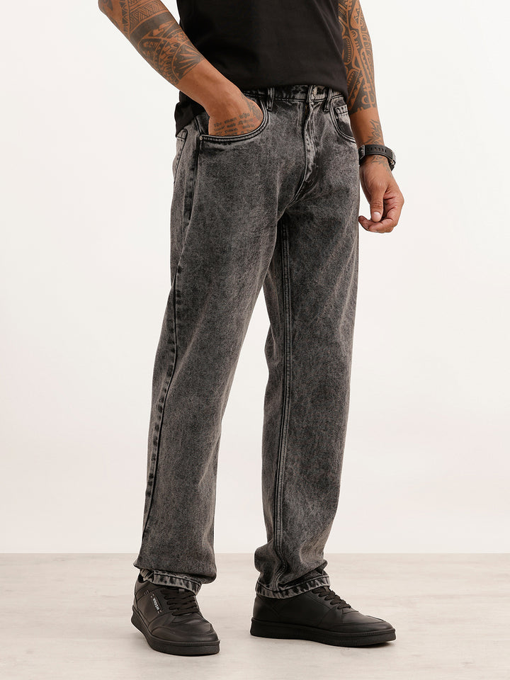 Washed Anti Fit Denim Jeans | Dark Grey
