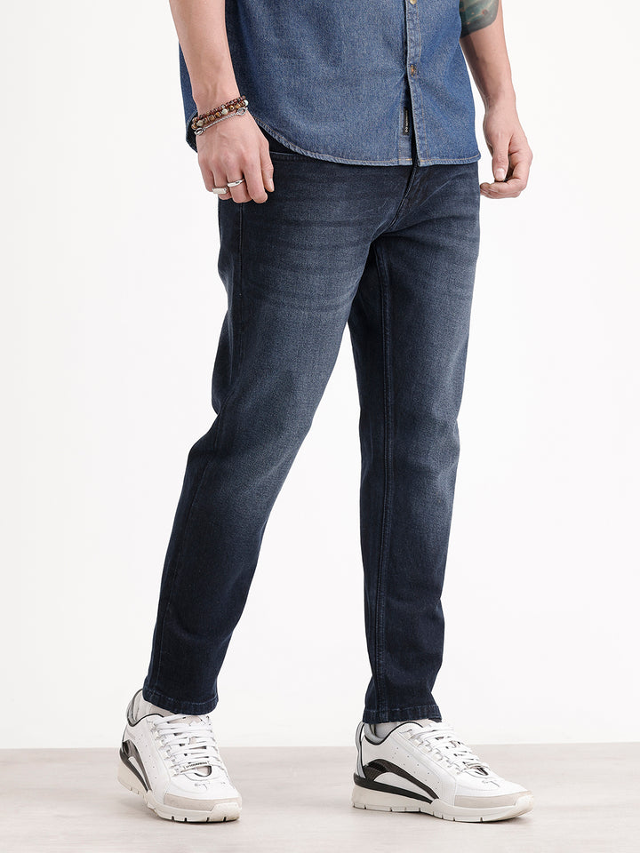 Skinny Crop Faded Denim Jeans | Blue