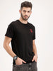 Slim Fit Placement Printed Tee | Black
