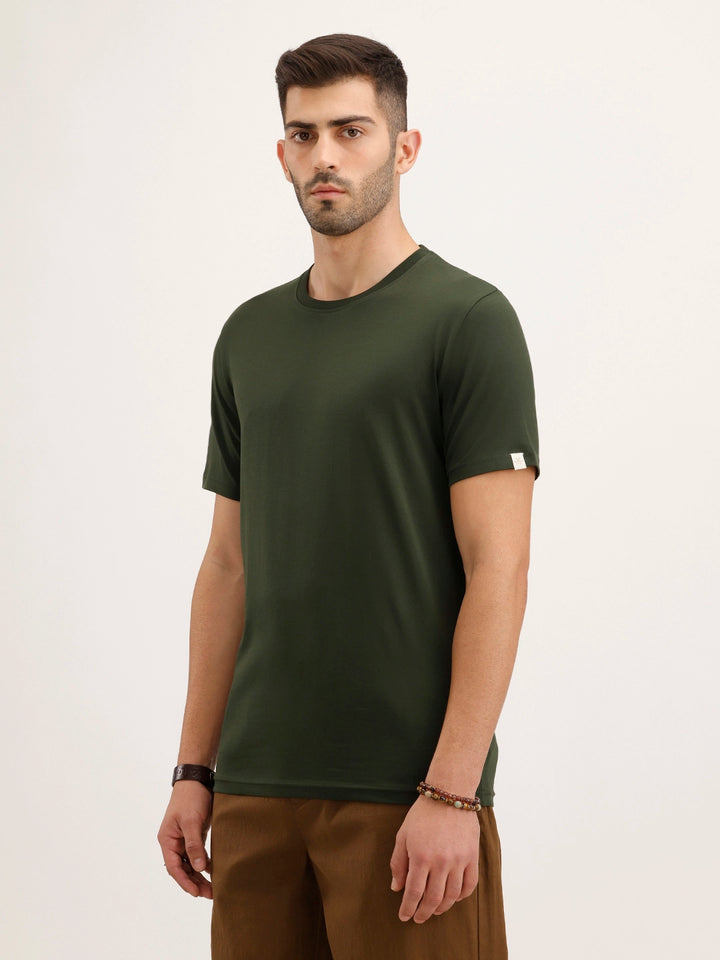 Solid Slim Fit T-Shirt | Olive
