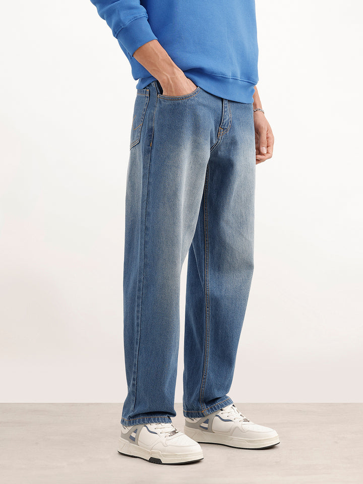 Loose Fit Denim Jeans | Light Blue