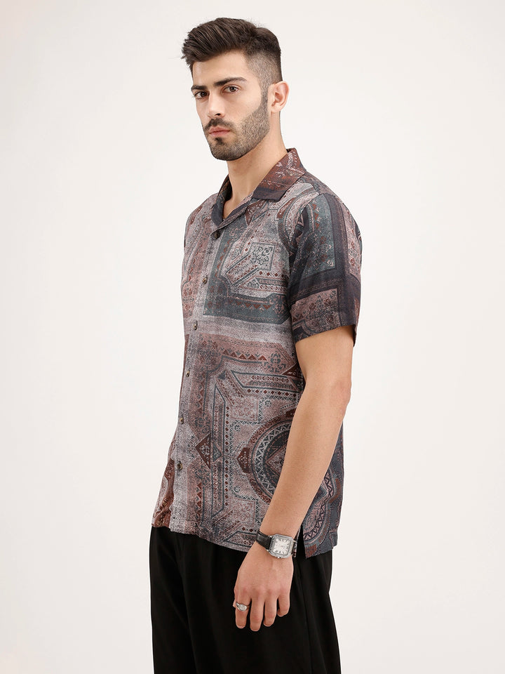 Slim Fit Resort Collar Shirt | Black