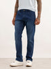 Faded Straight Fit Denim Jeans | Dark Blue