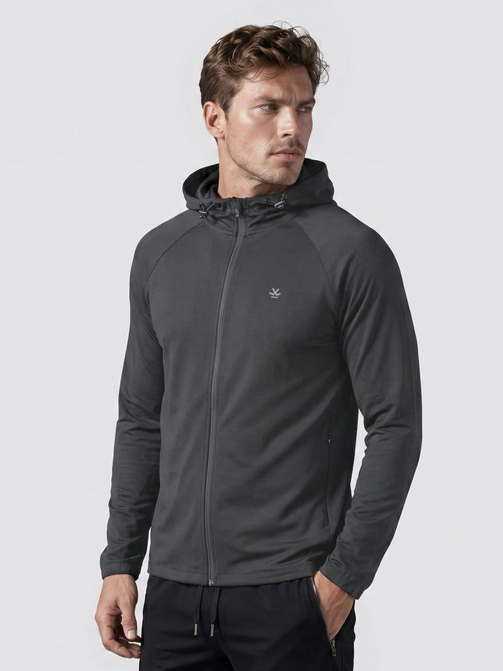Hooded Zipper Sweatshirt | Active | Dark Grey