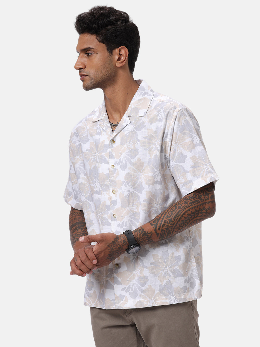 White Floral AOP Spoyl Shirt