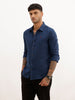 Solid Slim Fit Full Sleeve Shirt | Navy Blue | WSH02FSSL0237S
