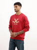 Comfort Fit Placement Printed Sweatshirt | Red