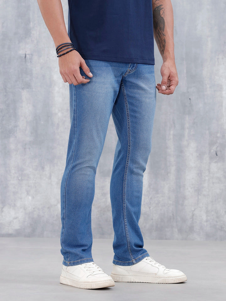 Men's Casual Straight Fit Jeans | Med Stone