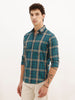 Regular Fit Full Sleeve Checkered Shirt | Dark Green
