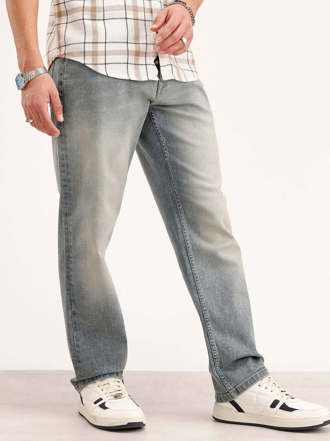 Anti Fit Faded Denim Jeans | Light Blue