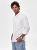 Solid Mandrin Collar Full Sleeve Shirt | Off White