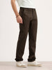 Straight Fit Herringbone Trouser | Olive