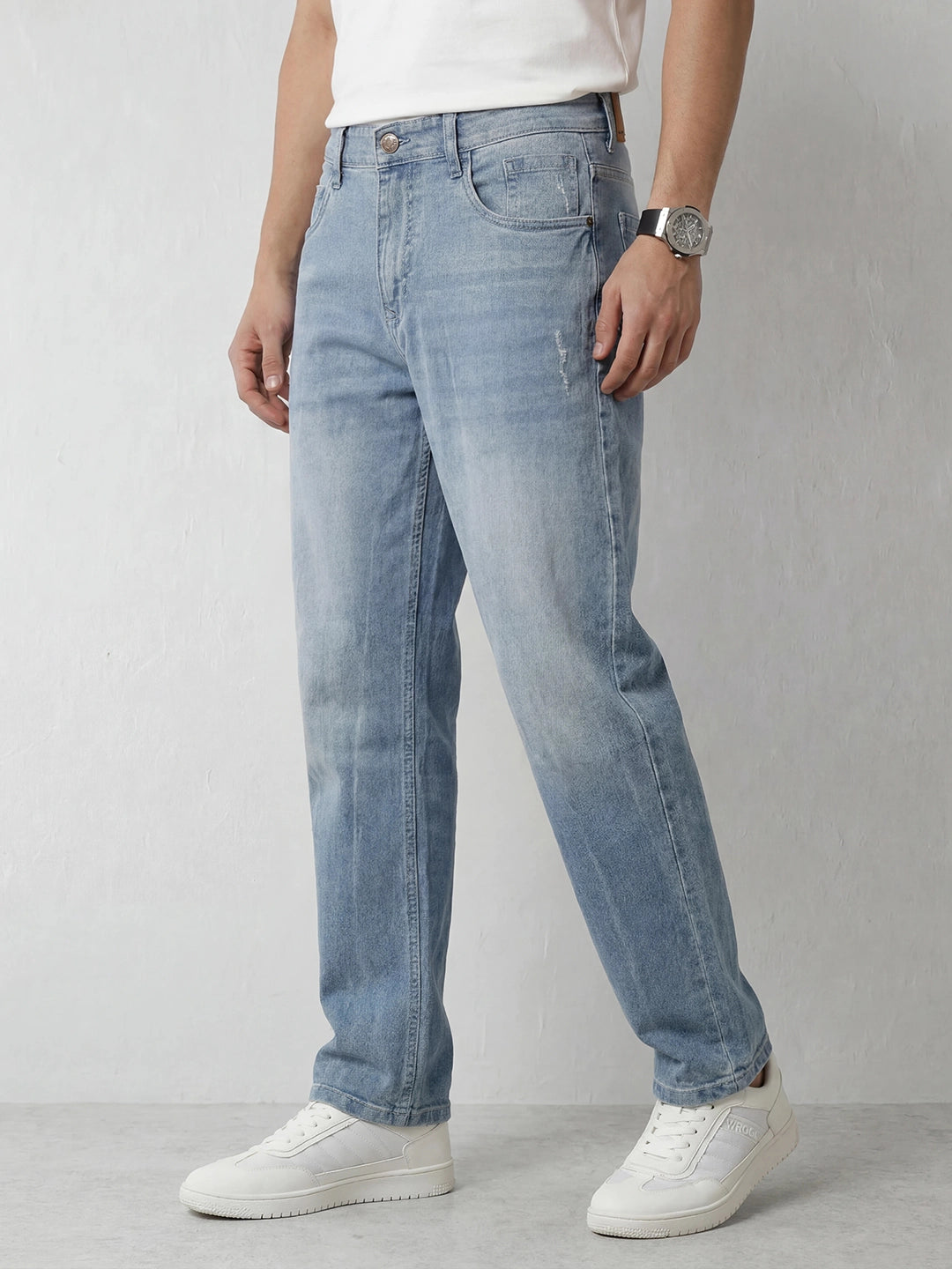Faded Anti Fit Denim Jeans | Light Blue