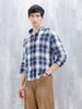 Casual Slim Fit Shadow Checkered Pattern Shirt  | Navy Blue