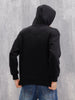 Adorned Logo In Velvet Flock Print On Oversized Hoodie Pullover | Black