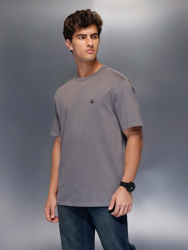 Solid Oversized T-Shirt   |  Grey