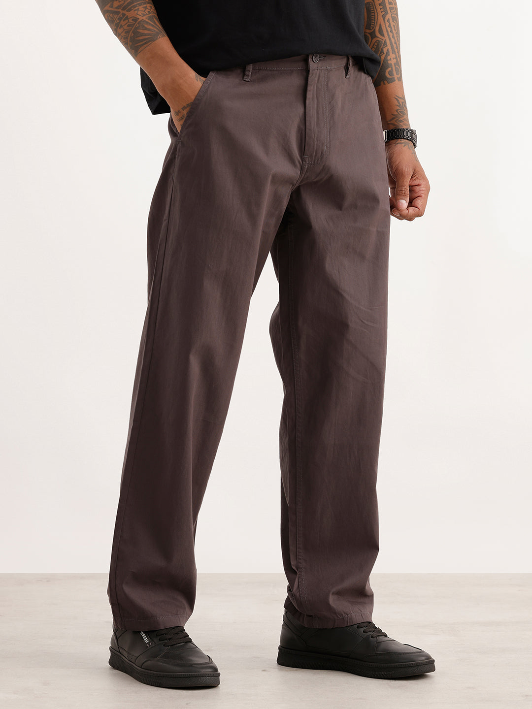 Solid Loose Fit Trouser | Dark Grey