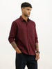 Solid Slim Fit Full Sleeve Shirt | Wine