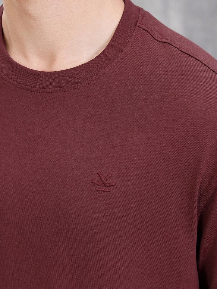 Solid Oversized T-Shirt | Maroon