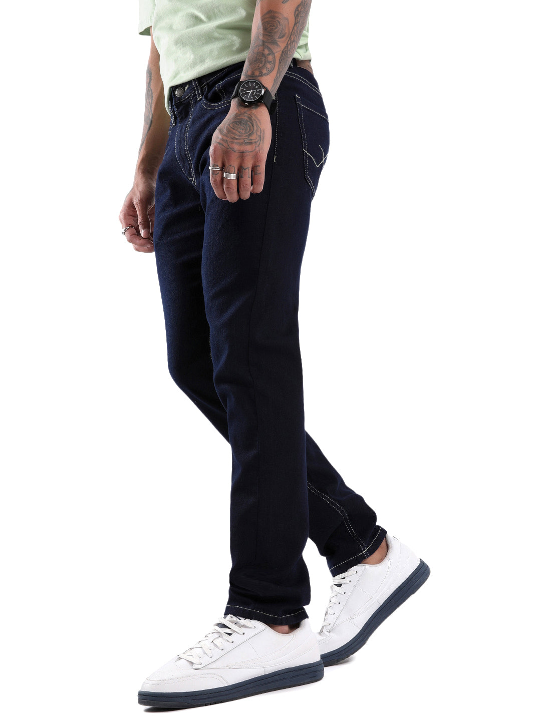 Dark Blue Swerve Denim Jeans