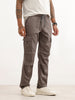 Solid Straight Fit Cargo Trousers | Dark Grey